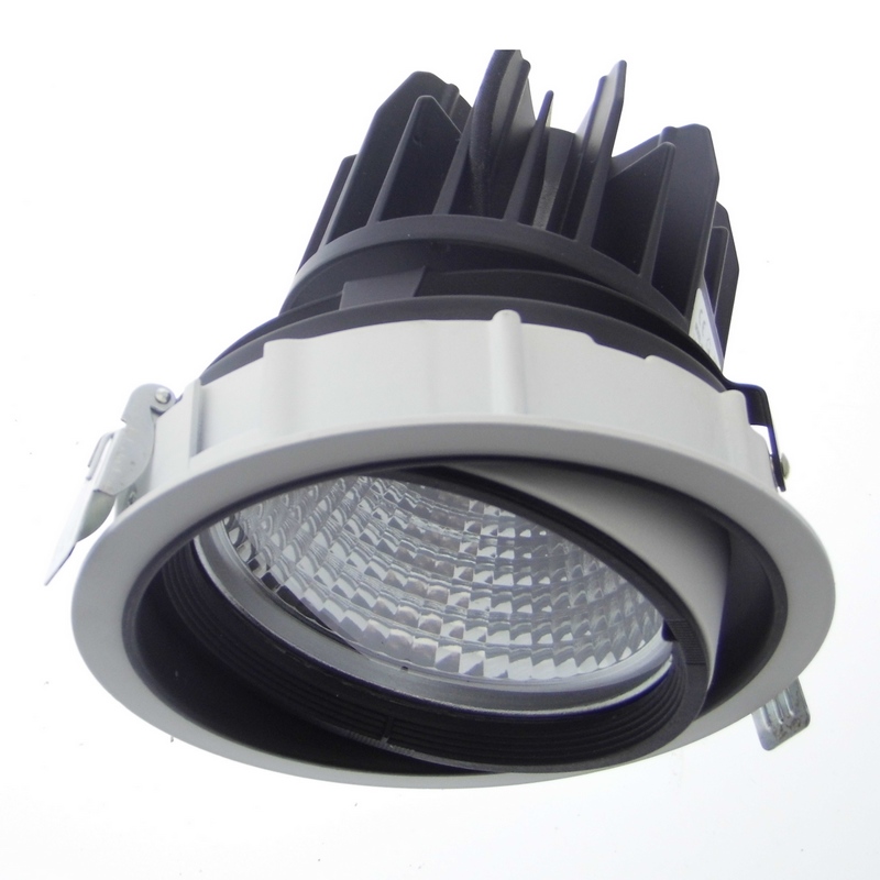 COOK-LED-BL: Downlight rond blanc avec optique orientable sur systeme cardan