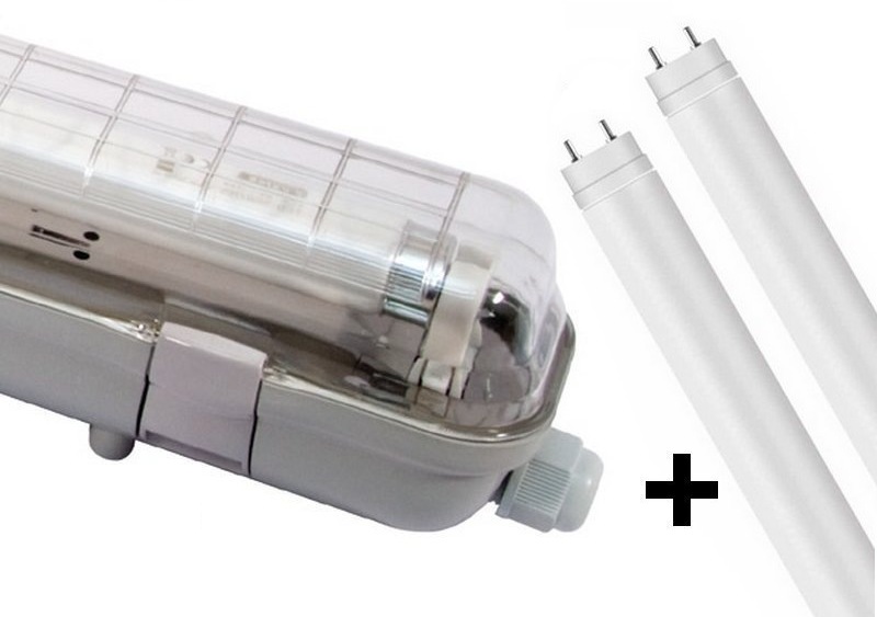 Solution Reglette étanche avec 1 ou 2 tubes LED