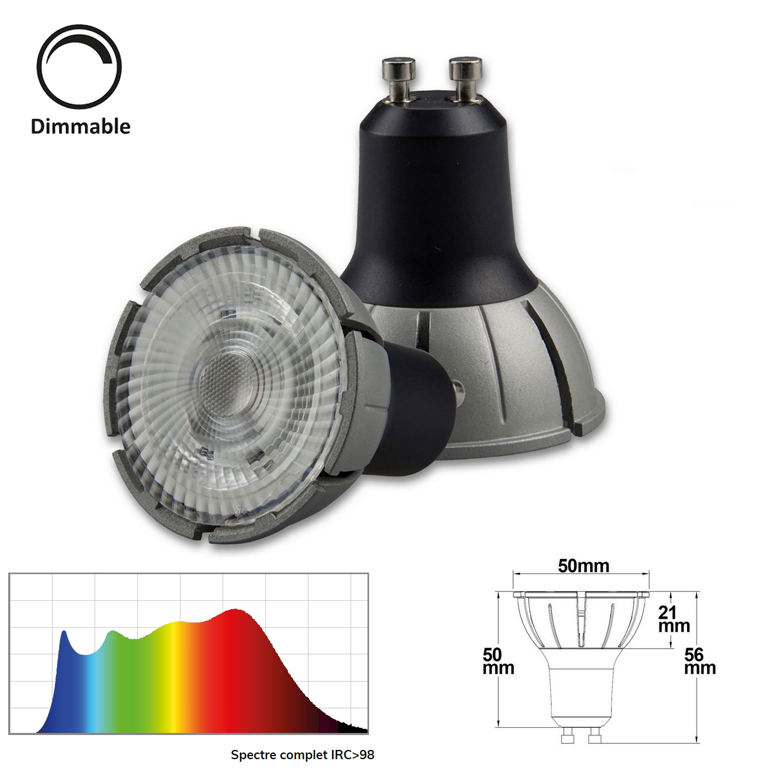 Driver/transformateur LED dimmable 5-6 Spots encastrés LED