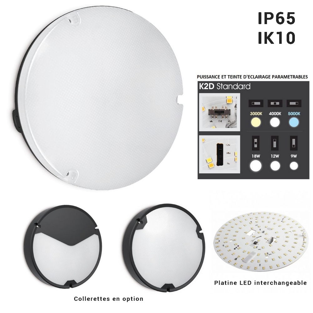 VISO : Hublot rond IP65, IK10 avec platine LED remplaçable