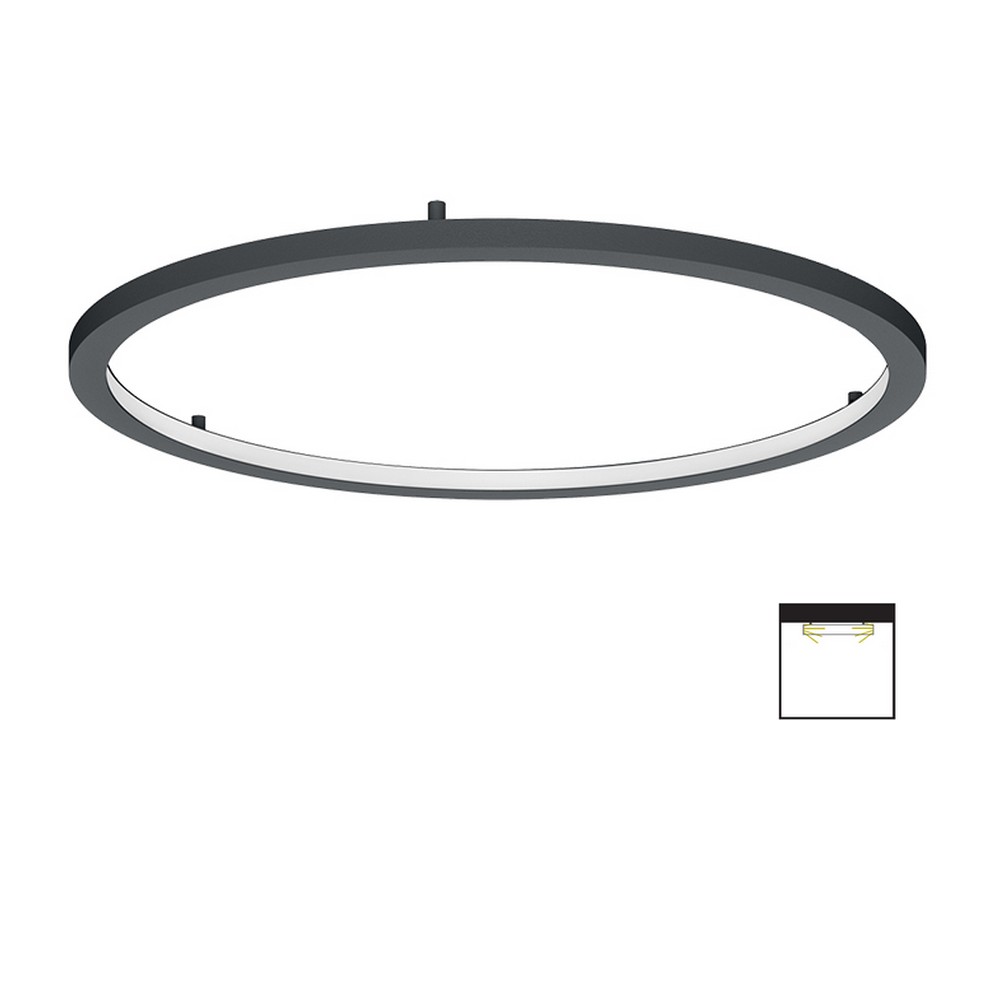 PAH25I: Plafonnier LED en forme d'anneau Ø350 à 2500 mm, diffusion intérieur, UGR<19