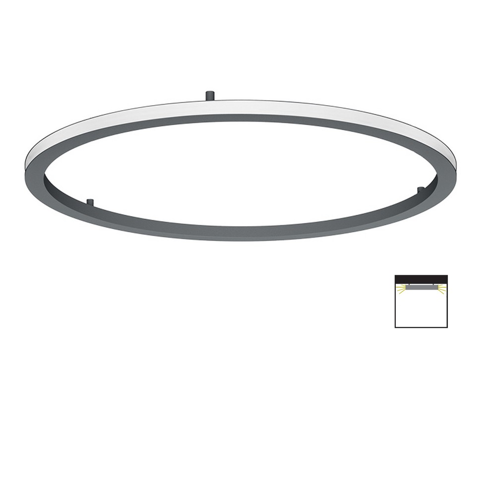 PAH25E: Plafonnier LED en forme d'anneau Ø350 à 2500 mm, diffusion extérieur, UGR<19