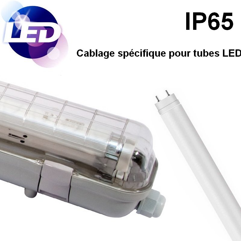 PARKLED-150: Réglette étanche IP65 pour 1 tube LED T8 1m50