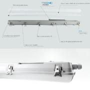 Krisane - Réglette LED étanche blanche - 4000°K - IP65 - 25W - 95cm - Réf :  KRI28627