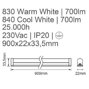 Lidéa-LED petite réglette LED T5 Longueur 1200cm 10 à 30 volts