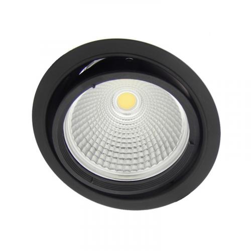 Downlight LED rond noir orientable pour l'éclairage d'accentuation dans les commerces