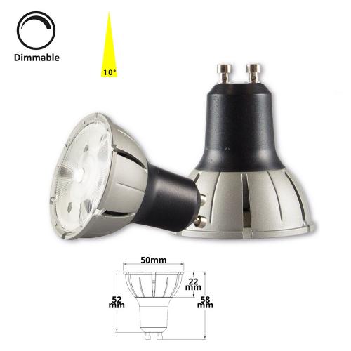 Lampe LED GU10 8W 10° IRC95, dimmable
