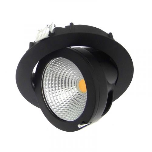 NYOS-LED-N: Downlight noir basculant pour l'éclairage d'accentuation dans les commerces