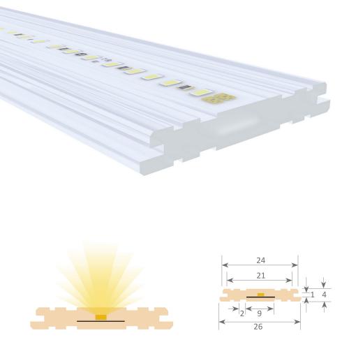 Profilé LED silicone IP67 plat avec ruban LED 14W/m 140 LEDS/m, 220V