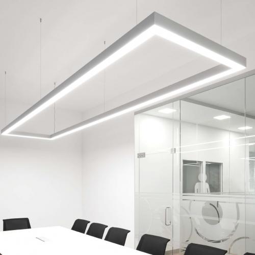 Suspension LED design rectangulaire grande taille pour l'éclairage des bureaux