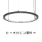 Suspension LED en forme d'anneau Ø350 à 2500 mm, éclairage interne