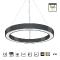 Suspension LED grand diamètre en forme d'anneau, éclairage direct et indirect